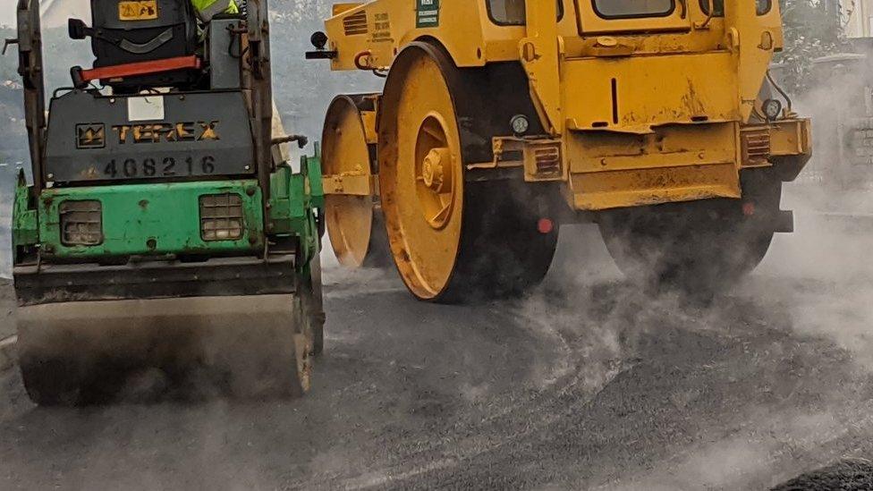 Road surfacing in Connah's Quay