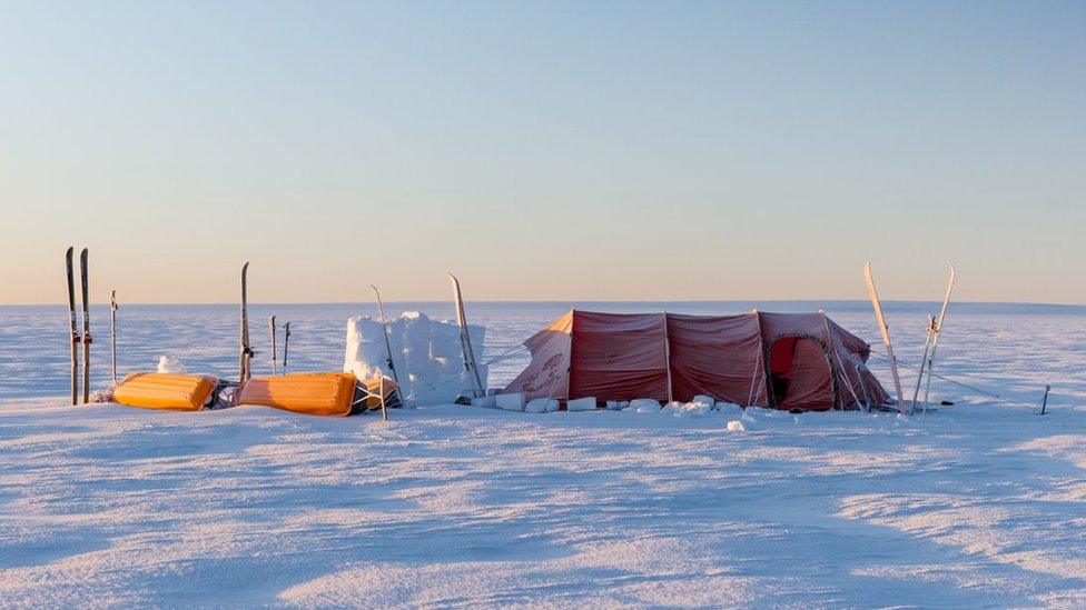 The team's camp