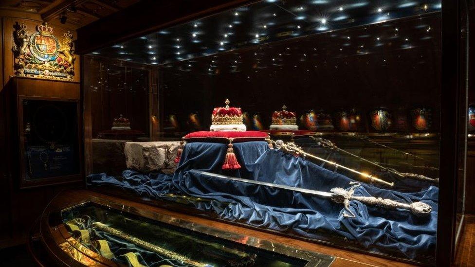 The Honours of Scotland on display at Edinburgh Castle