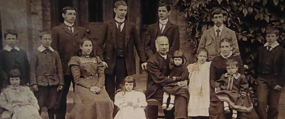 The Beechey Family outside vicarage