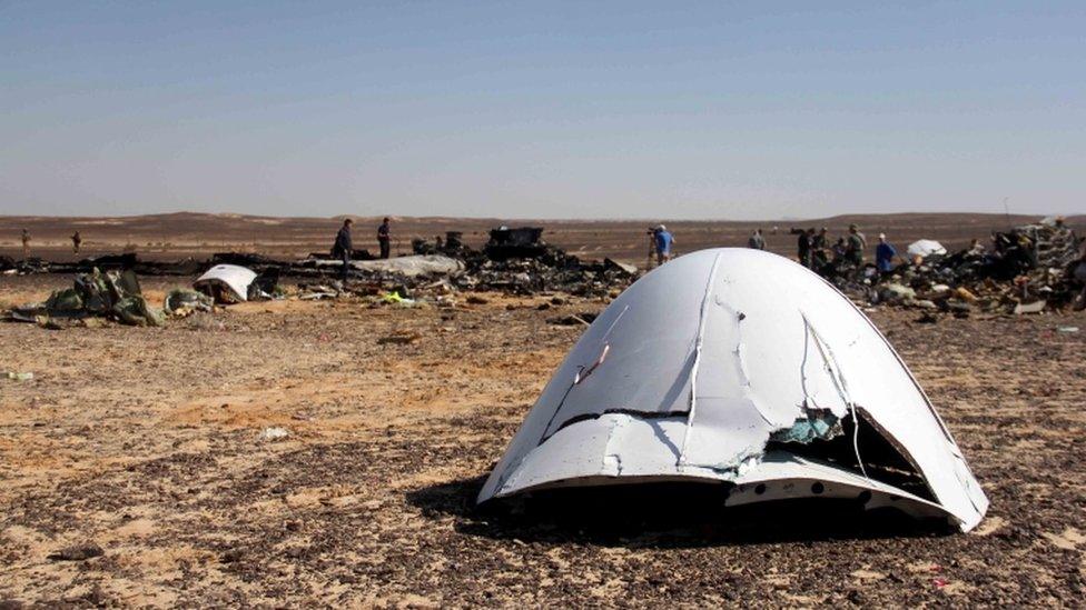 Site of Russian airline debris in Hassana, Egypt