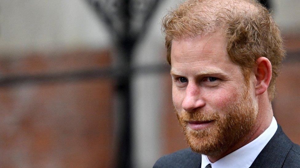 Prince Harry outside the High Court in March