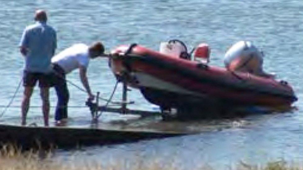 Police surveillance of the boat being used