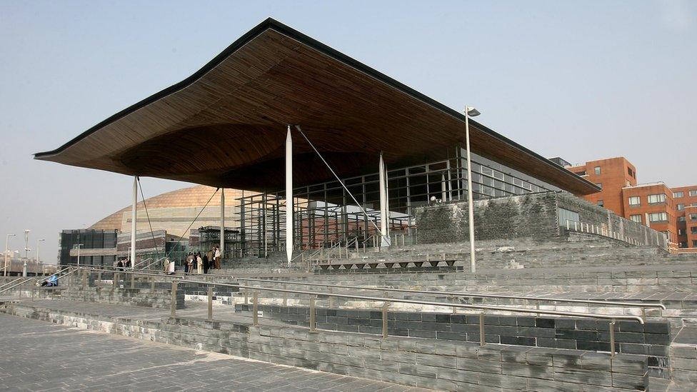 The Senedd building in Cardiff Bay