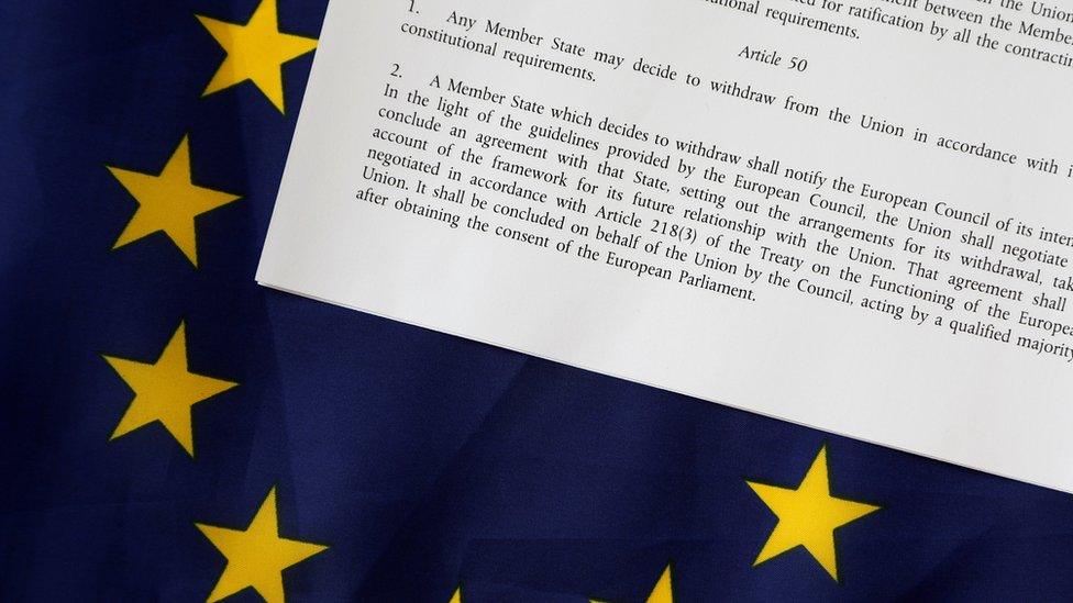 article 50 on an EU flag