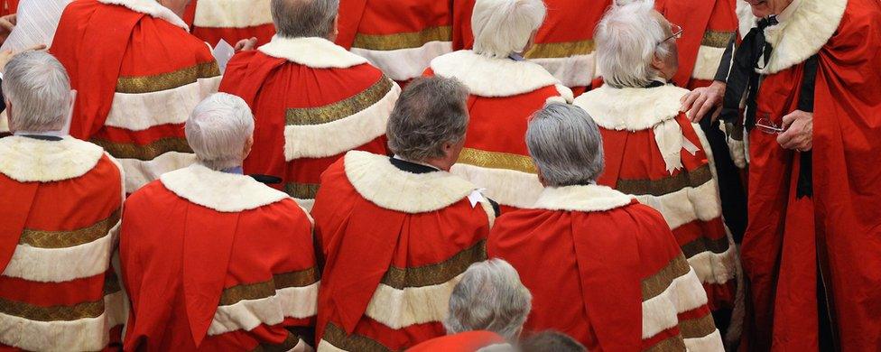 Peers sitting in the House of Lords