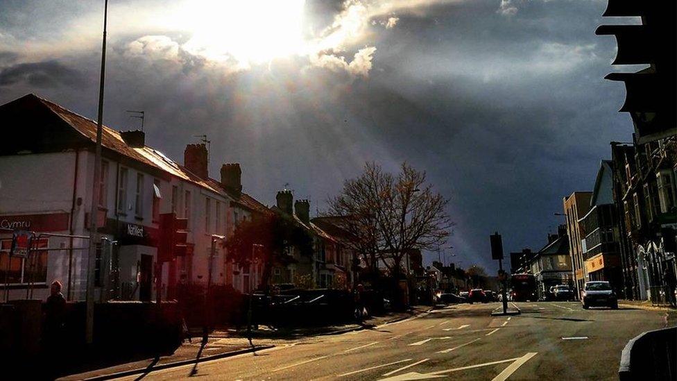 Sunset at Cowbridge Road East, Cardiff, taken by Maria Bowen