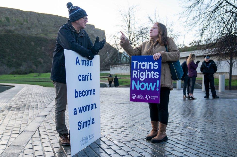 a supporter and an opponent of the gender legislation reforms