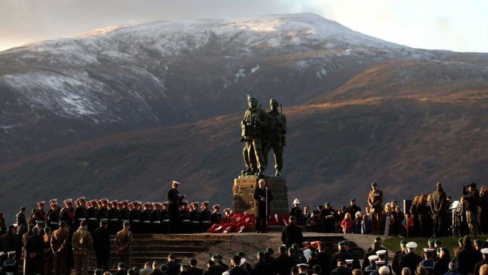 Service at Commando Memorial in Spean Bridge