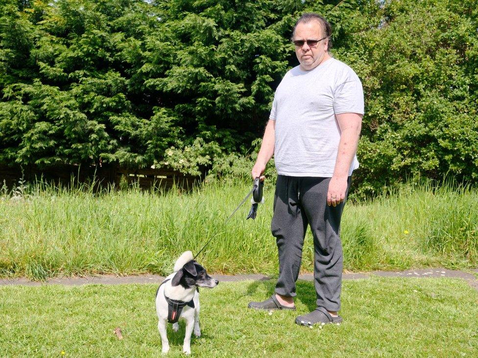 Brian Turner outside with Rocky