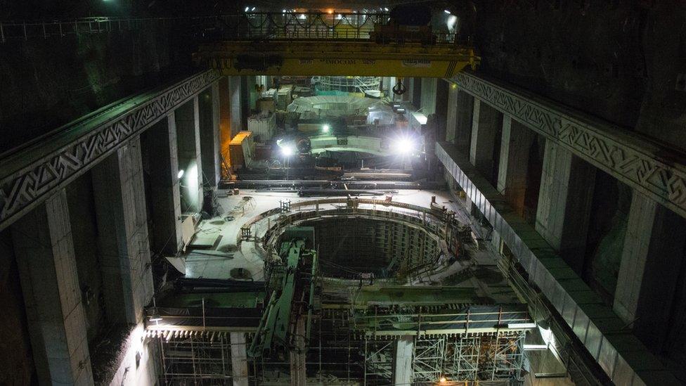 A view of construction work at the Hidroituango dam