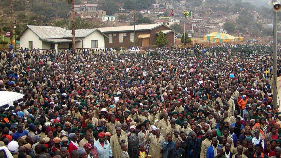 Worshippers at an Easter service in South Africa