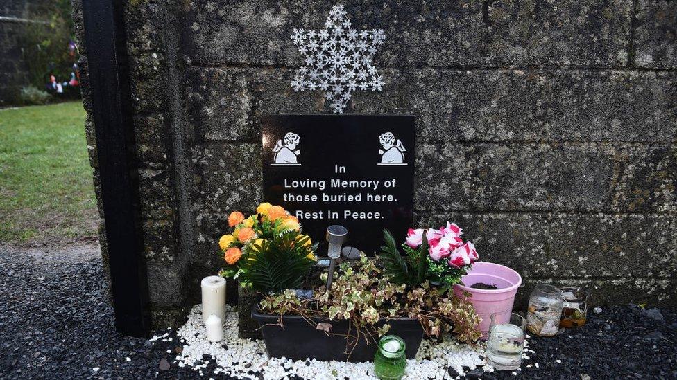 A memorial to the Tuam babies at the site of the former mother and baby home