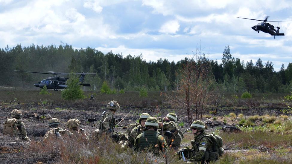 Nato 2015 exercise in Latvia, pic shows British troops