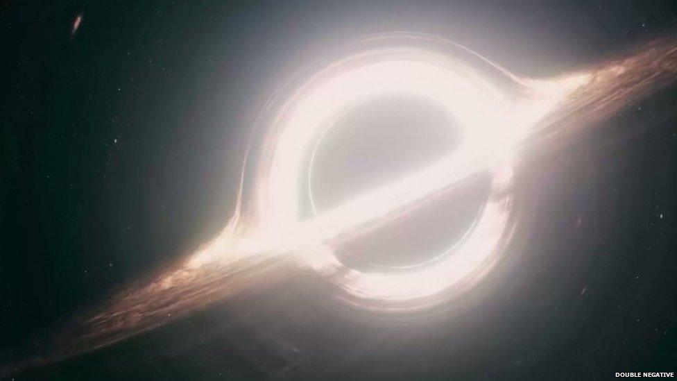 Image of a black hole produced by Double Negative for Interstellar