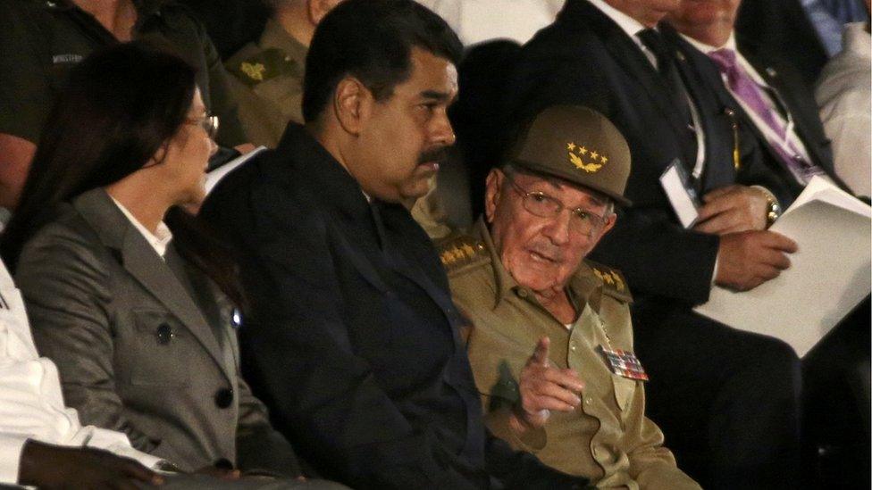 Venezuelan President Nicolas Maduro and Cuban President Raul Castro attend a tribute to Fidel Castro in Revolution Square in Havana, Cuba, November 29, 2016