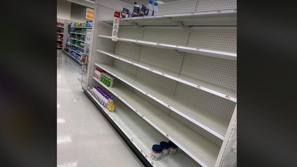 empty supermarket aisle