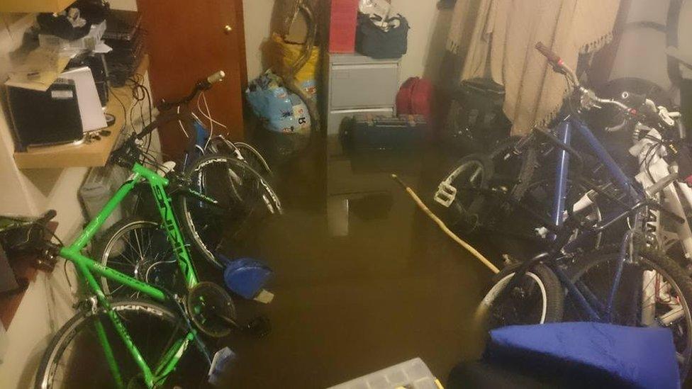 Flooded store room