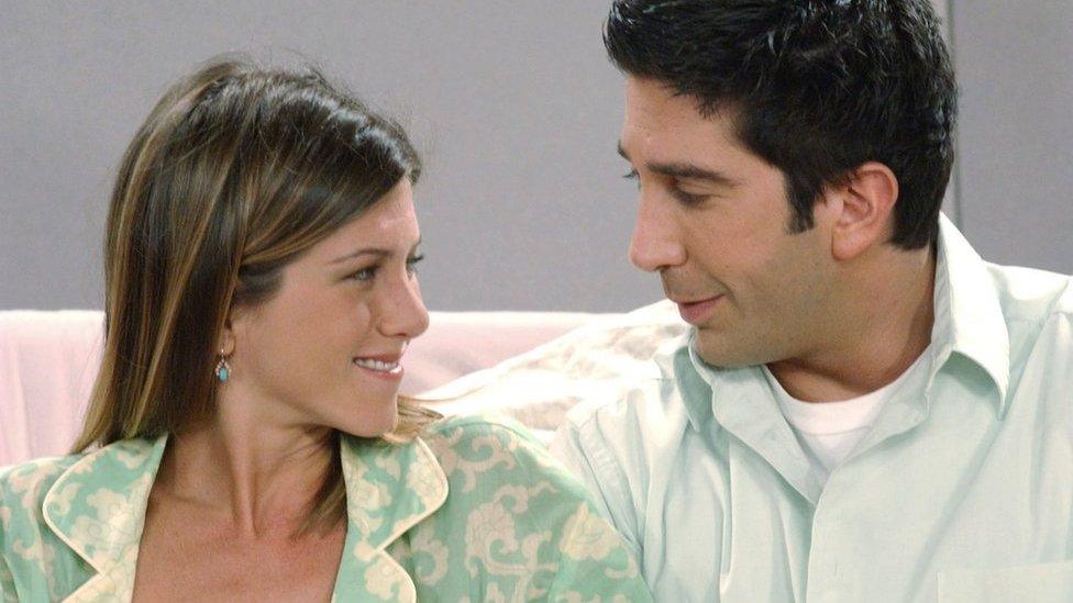 Rachel, Ross and baby Emma in Friends