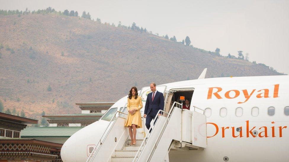 Kate and William arrive in Bhutan