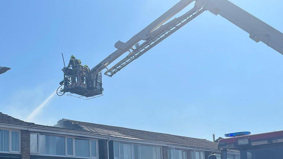 Fire in in Onslow Close, Colchester, Essex