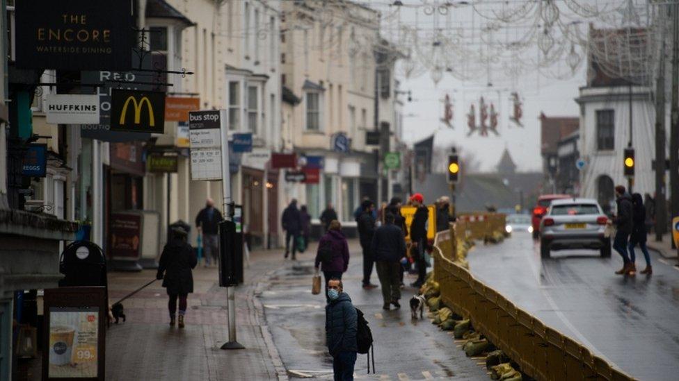 Shoppers in Stratford-upon-Avon, Warwickshire
