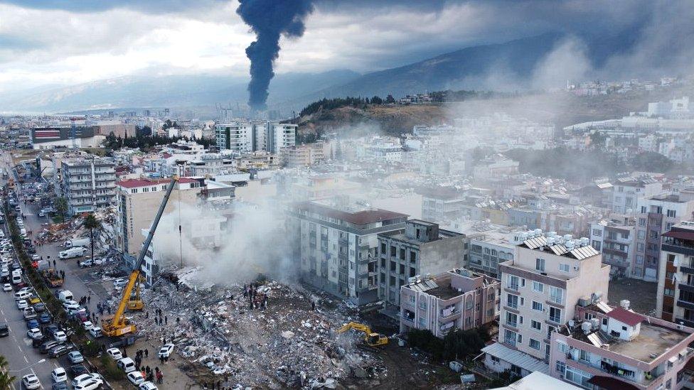 Quake damage in Iskenderun in Turkey