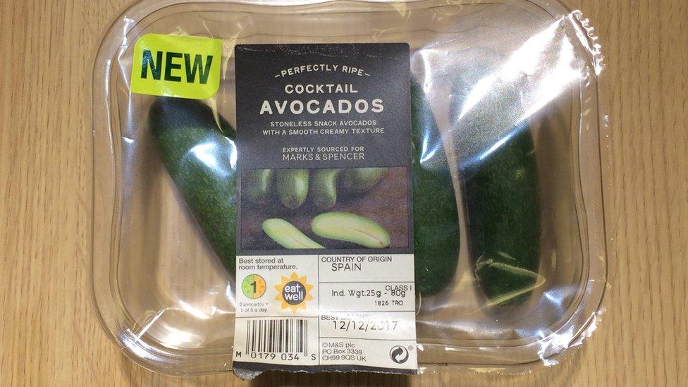 Avocados in box