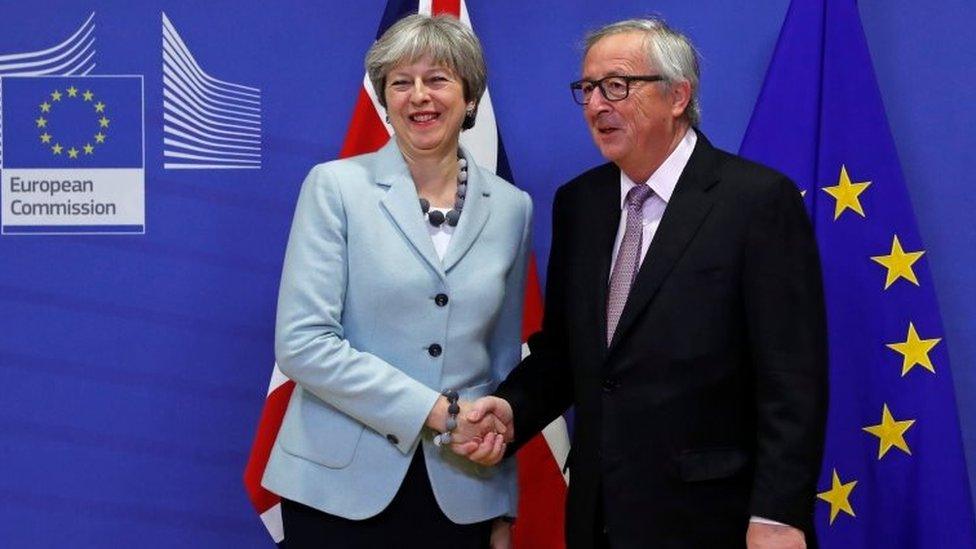 Theresa May and Jean-Claude Juncker