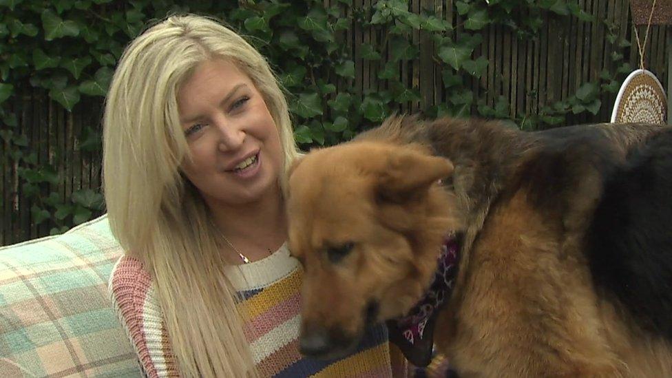 Jody Lewis and her dog