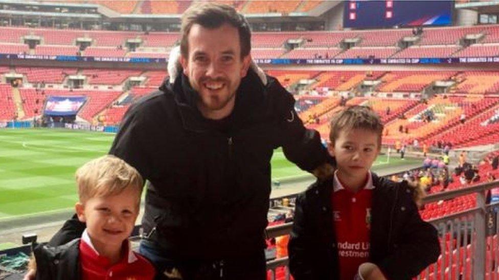 Liam, Dan and George Humphries at Wembley