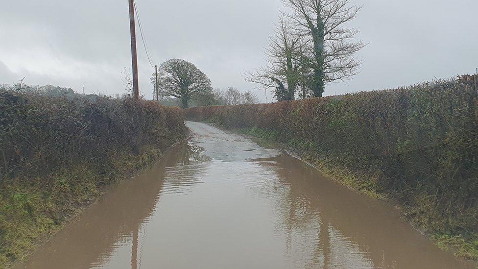 Flooded road