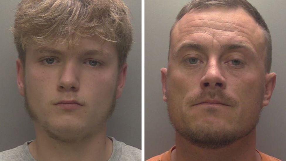 Police mugshots of Ben Chapman and Joshua Hobman