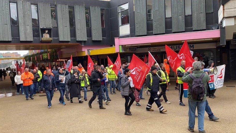 Striking bin workers