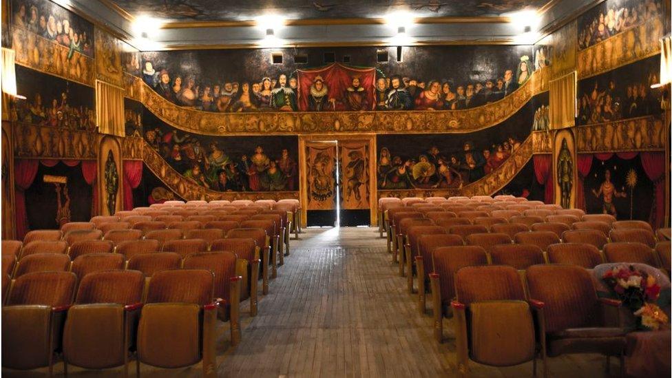 An empty theatre in Death Valley, California