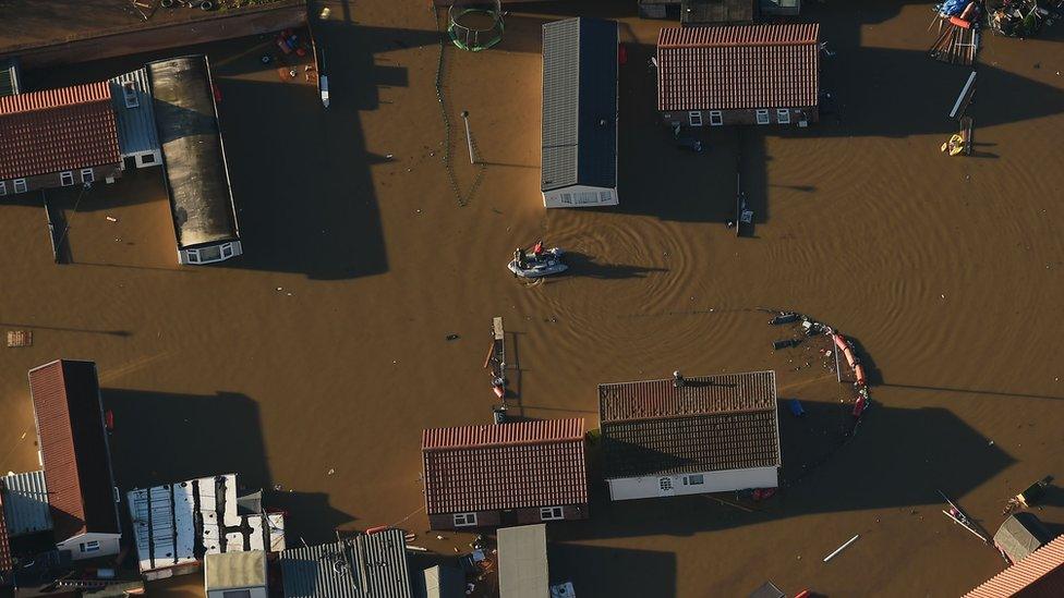 Aerial photo of flooding