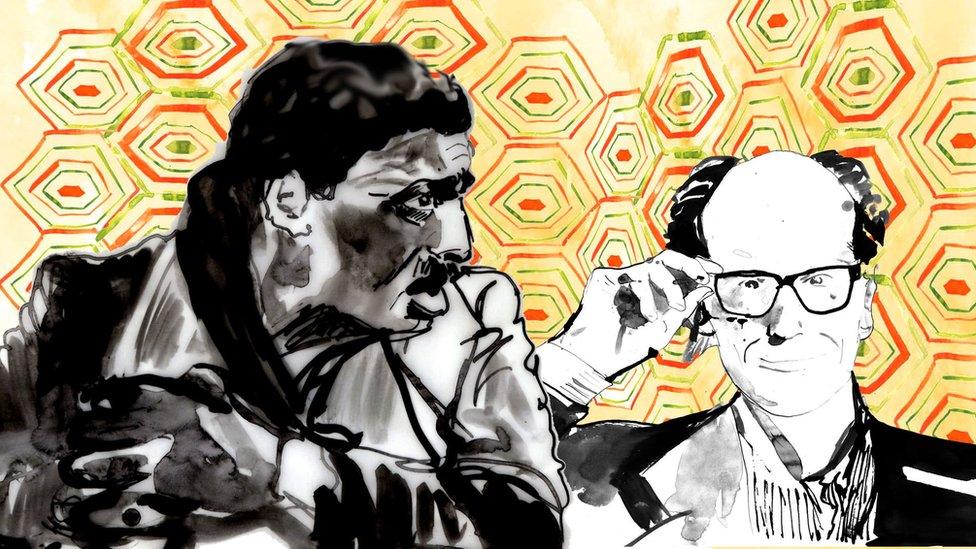 Idris Elba and Will Gompertz illustration