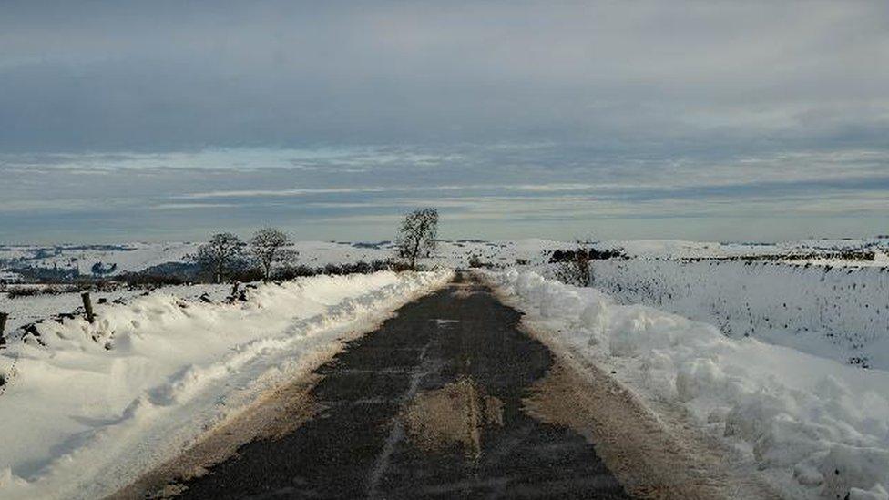 Snow in Leek on Monday