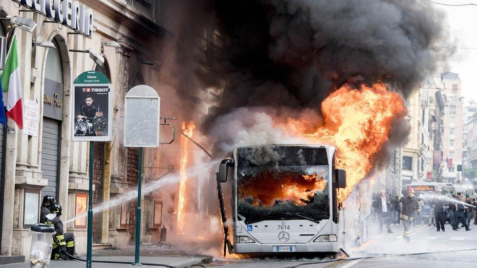 bus fire