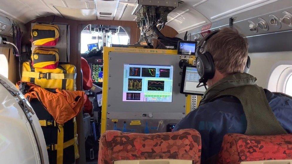 Research equipment aboard the aircraft