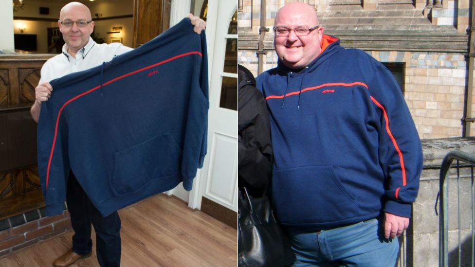 Before and after images of slimmer Mark Oldfield