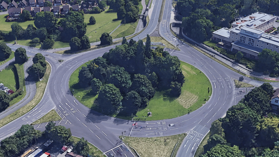 An image of the Arle Court roundabout.