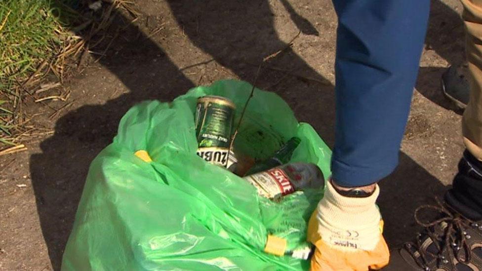 A litter pick saw 40 bags collected by volunteers along the riverbank