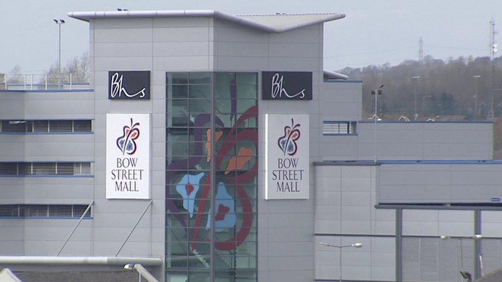 BHS Bow Street Mall sign