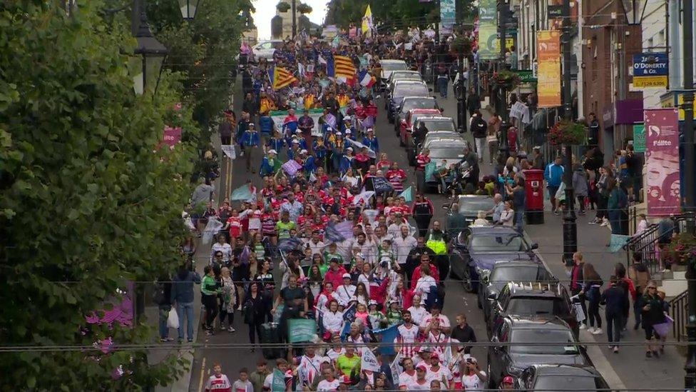 The GAA World Games parade passes through Londonderry