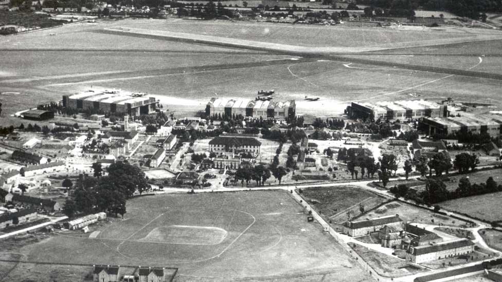 Aerial view of the site in 1946