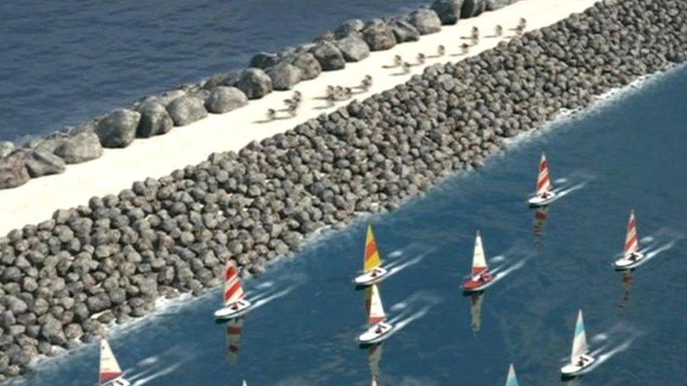 Artist impression of Swansea tidal lagoon