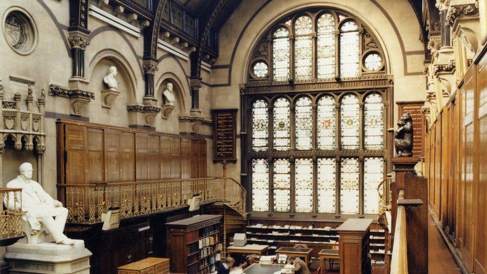 Inside the library in the 1980s