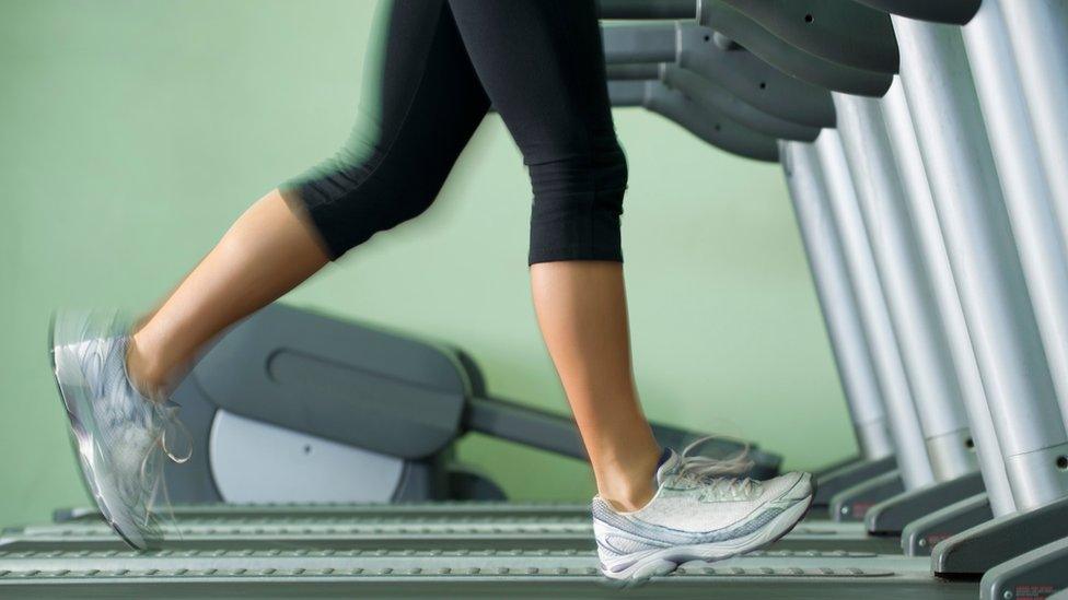 Woman on treadmill