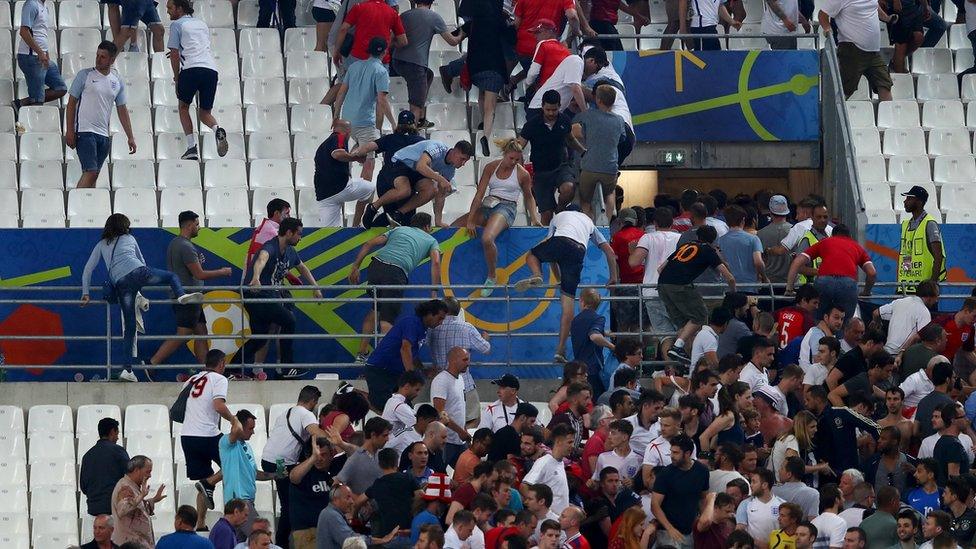 England fans fleeing stadium